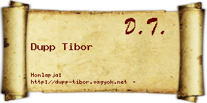 Dupp Tibor névjegykártya